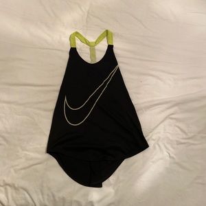 Black and neon yellow running tank